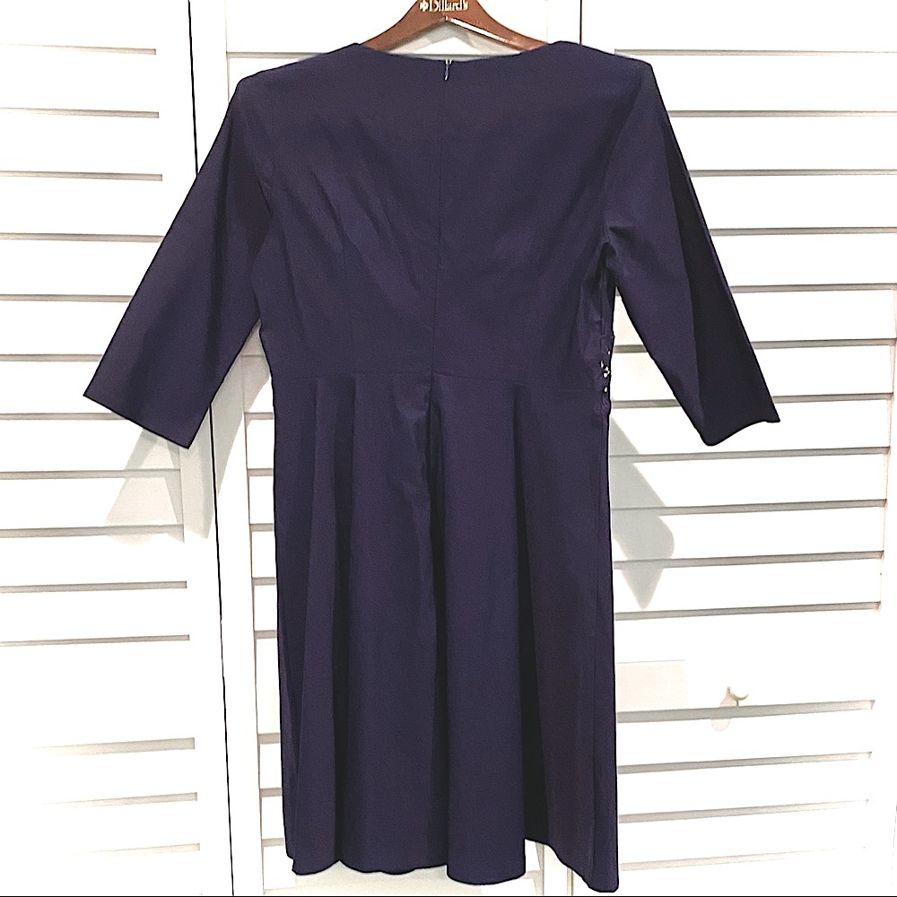 Homeyee Elegant Cocktail Dress with Lace Trim - Picture 5 of 16